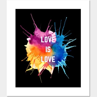 Love is love rainbow paint lgbt gay pride design Posters and Art